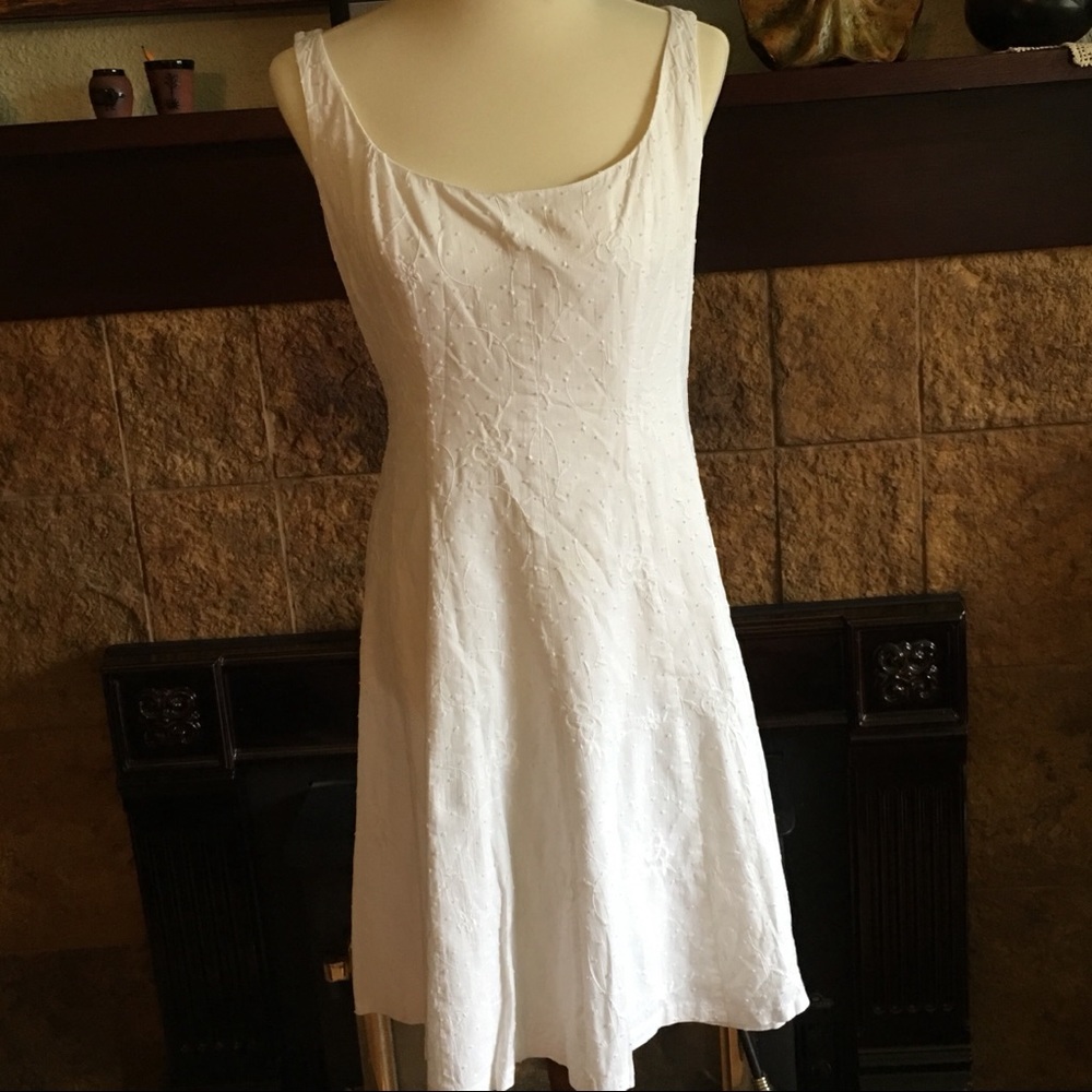 Chaps White cotton dress